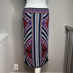 BCBG Max Azria Sz L Heavy Viscose Elastic Pencil Knee Length Pull On Skirt